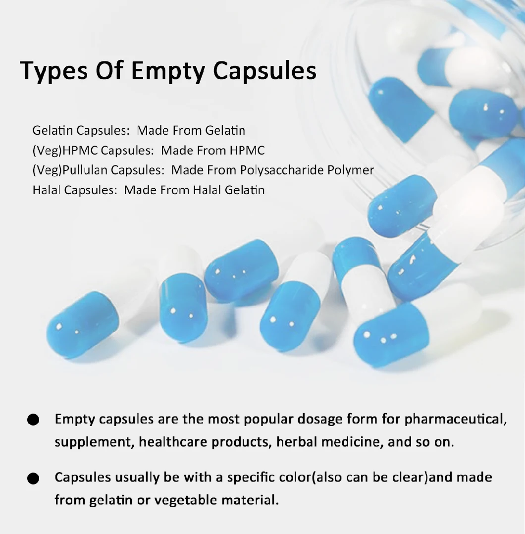 Capsulcn HPMC Kosher Certified Health Support Customization Empty Vegetarian Capsule Empty Capsules HPMC